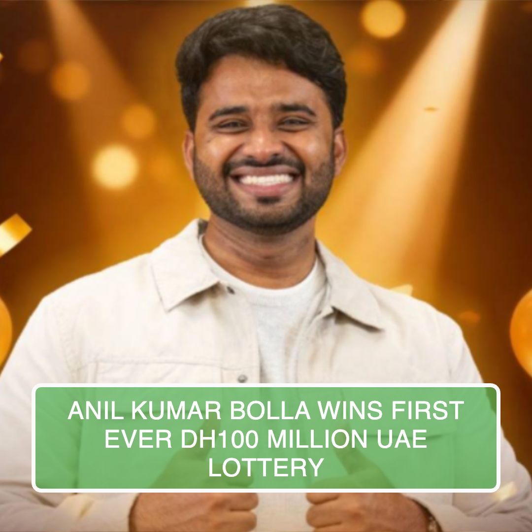 Anil Kumar Bolla Wins First Ever Dh100 Million UAE Lottery - Reference Image